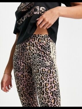 Adidas Leopard Print Leggings Full Length Cotton